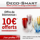 DECO-SMART : 10 euros de réduction et jusqu’à 86% de réduction sur la déco et le design